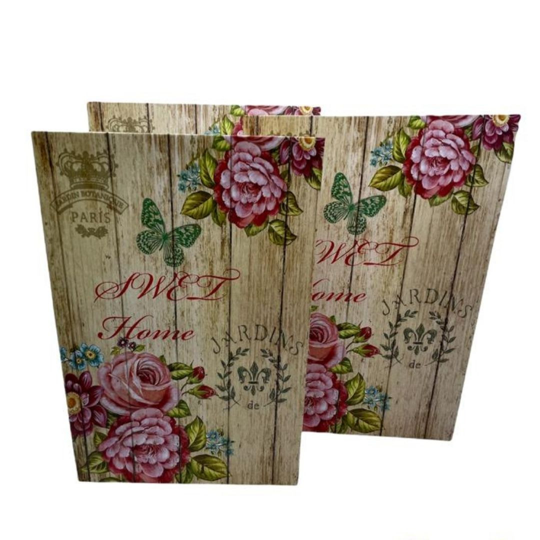 Set da 3 pezzi, falso libro scatola in cartone con decori floreali La  ginestra pollenza - Mymarca - MyMarca