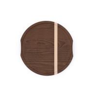 Luchetti round chopping board in light / dark two-tone beech wood