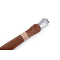Pan handle K575 XL in light/dark two-tone beech wood Luchetti collection design and quality made in Italy