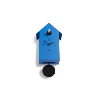 ZUBA blaues Domeniconi Moderne Wanduhr mit Pendel und Kuckuck Made in Italy