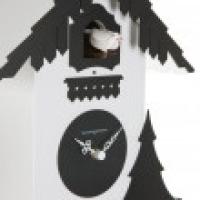 CHALET bianco / nero Orologio a forma casetta Svizzera