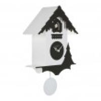 CHALET white / black Cuckoo Clock Swiss house reinterpreted in a modern style