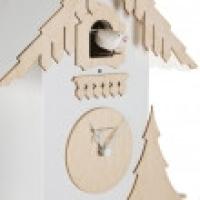 CHALET white / birch new wall clock take the classic idea of the Swiss house