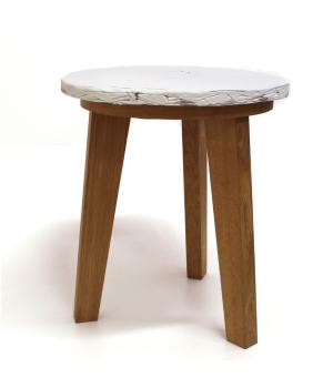 SELLA Stool with white leather seat italian Be-ars