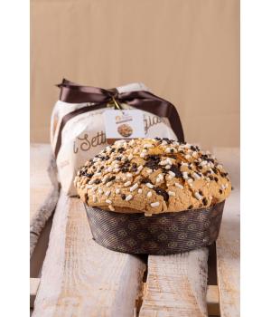 Panettone with pure dark chocolate artisanal process - hand wrapped the Seven Artisans Italian bakers