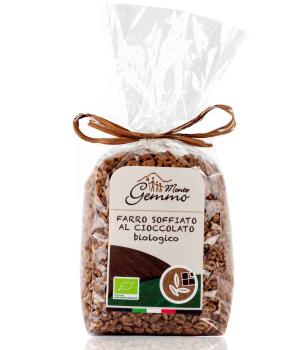 Organic puffed spelt with chocolate Monte Gemmo Italian organic product