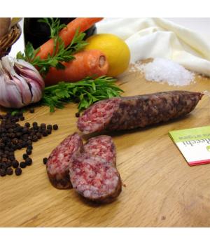 Spicy liver salami Recchi sausage typical of the Marche