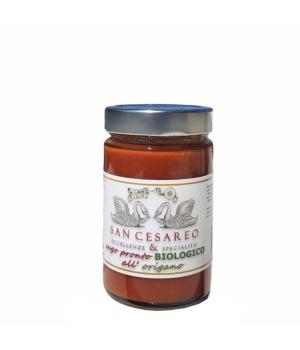 Ready-made SAUCE with oregano leaves San Casareo Italian organic product