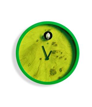 Dakar Fluo green Italian Domeniconi brand round cuckoo clock fluorescent