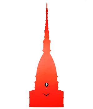 Una MOLE di CUCU rosso grande orologio a parete firmato Domeniconi