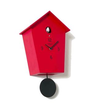 MERIDIANA 233 red  Modern Wall Cuckoo clock with pendulum