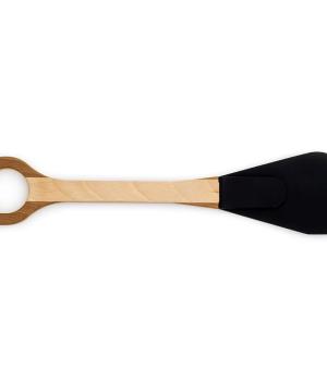 Silicone spatula and two-tone beech wood (light / dark)