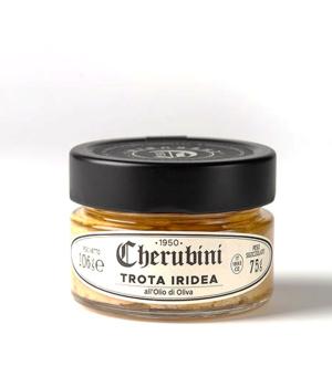Trota Iridea sottolio oliva Cherubini Troticoltura allevamento a Visso
