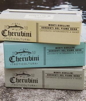 Pack of 8 pieces of trout in olive oil Italian Cherubini products
