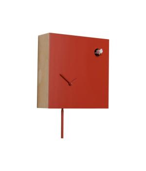 ICONA 225L red Domeniconi Square Cuckoo Clock Modern Italian Style