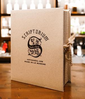 Box Scriptorium libro con gin e due calici in scatola regalo cartonata da collezione