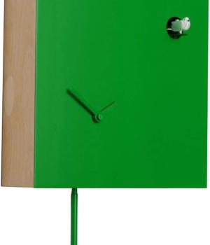 ICONA 225 verde foglia Domeniconi Orologio quadrato con cucu in moderno stile Italiano