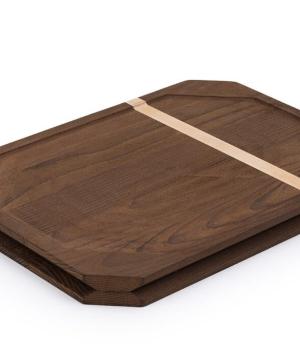 Luchetti rectangular chopping board in light / dark two-tone beech wood