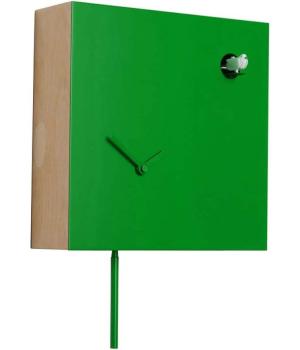 ICONA 225 green Domeniconi Square Cuckoo Clock Modern Italian Style