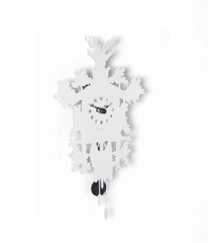 Mignon white small wall clock with pendulum Domeniconi