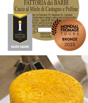 Halbgereifter Pecorino-Käse aus reiner Schafsmilch mit Bio-Kastanienhonig und Pollen in der Rinde.