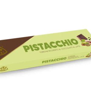 Torrone tenero al pistacchio ricoperto cioccolato Tre Mori