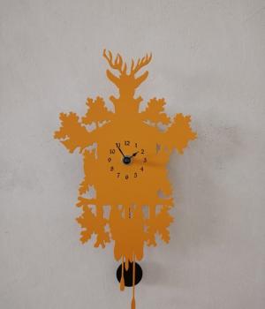 Mignon giallo dalia metallo laccato piccolo orologio con pendolo Diamantini Domeniconi