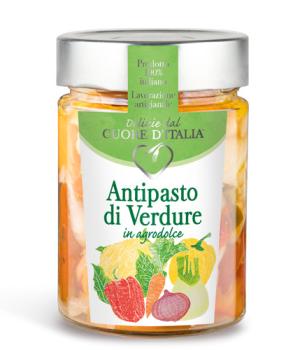 Süß-saure Gemüse-Vorspeise Cuore di Italia