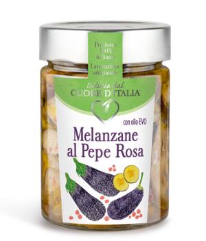 Auberginenscheiben mit rosa Pfefferkörnern Cuore d'Italia