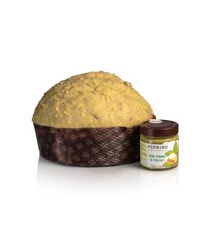 Panettone Perrino amarene candite e crema di pistacchio 1kg
