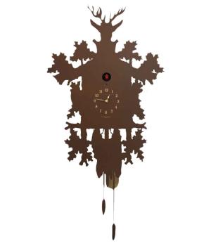 CUCU RUST painted with rust effect Big Wall Cuckoo Clock with pendulum