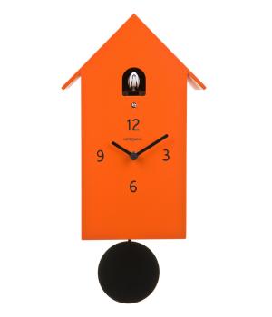 ZUBA arancio orologio da parete linea Meridiana in legno laccato