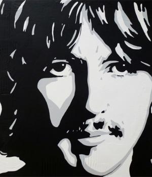 GEORGE HARRISON Hand-painted on wood sheet Unique Work