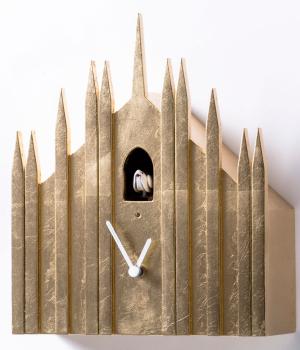 DUOMO foglia oro Originale orologio a cucu da appoggio e a parete