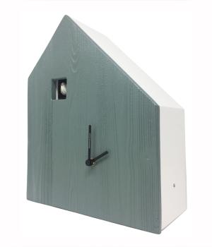 CEMENTO white Cuckoo Wall Clock with concrete front side
