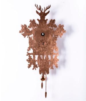 CUCU 373 copper leaf Domeniconi Luxury design cuckoo wall clock