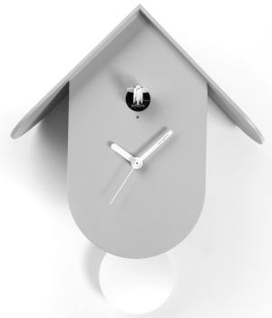 TITTI 2078 aluminum Cuckoo wall clock a focal point of a simplistic kitchen.