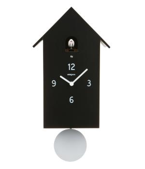 ZUBA nero Moderno orologio a parete con cucu e pendolo