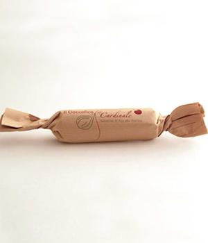 Little Chocolate salami with dry figs and pieces of sour-cherries inside