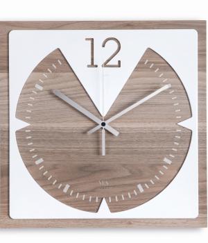 VITESSE wood & Krion K-Life - VES - Square wall clock for kitchen or living room
