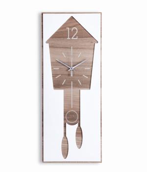 KuKù legno e Krion K-Life - VES design orologio rettangolare da parete