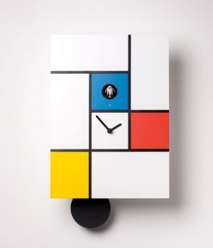 MONDRIAN-Style Cuckoo Wall Clock