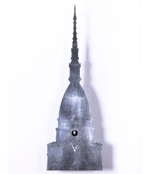 Una MOLE di CUCU foglia argento Orologio a cucu da parete