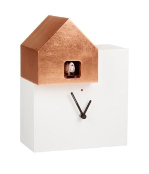 ETTORE white/copper leaf Short Cuckoo Wall and table Clock