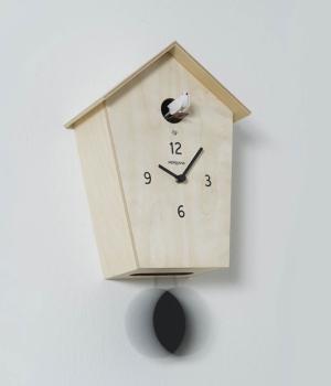 MERIDIANA 233 birch Wall cuckoo clock design and contemporary style