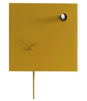 ICONA 225 giallo dalia Domeniconi Orologio quadrato con cucu in moderno stile Italiano