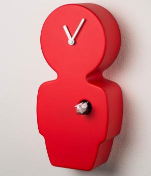 EVA red Wooden Cuckoo Wall Clock Diamantini & Domeniconi