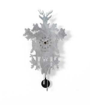 MIGNON ricoperto in foglia argento Piccolo orologio design con pendolo