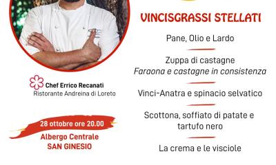 Cena stellata dei Vincisgrassi con lo chef Errico Recanati ristorante Andreina Loreto