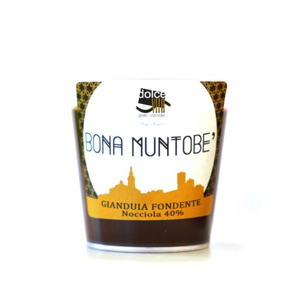 Bona muntobe crema spalmabile gianduia fondente 40% nocciole Dolce Vita pasticceria artigianale